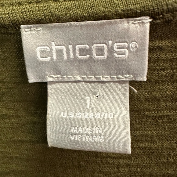 Chico's Maxi Dress Women's sz 1 Olive Green with POCKETS! - Picture 2 of 6